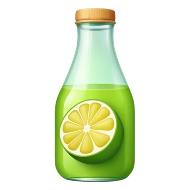 Green lemon juice jottle sticker