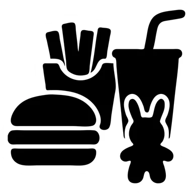 1990’s McDonald’s meal with a burger, fries, and a drink with a toy included sticker