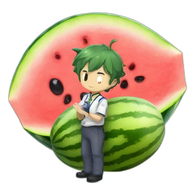 Evangelion unit 1 holding a watermelon sticker