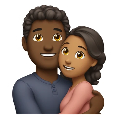 Brownskin girl with man in hug  sticker