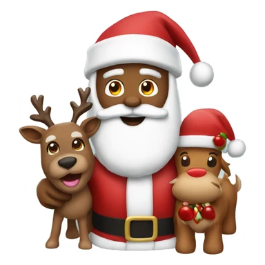 Santa with Rudolph  sticker