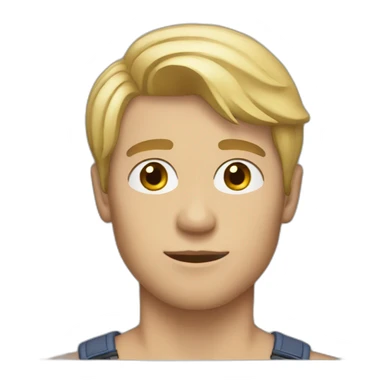 blonde 25 year old man with a face bear sticker