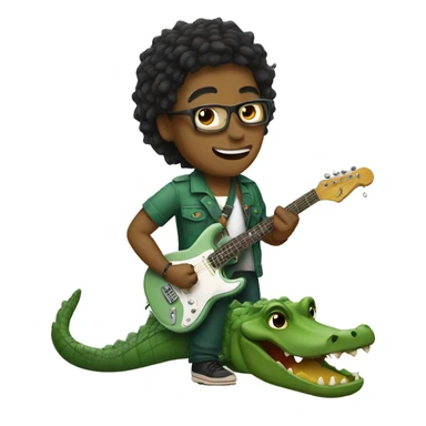 Alligator and singer sticker