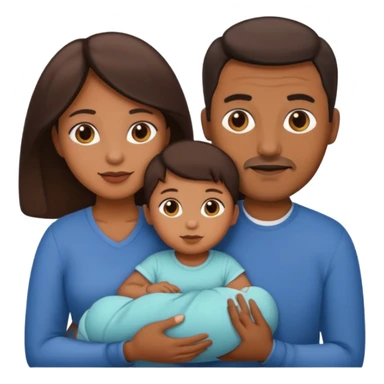 Family mom dad and baby brown skinned  sticker