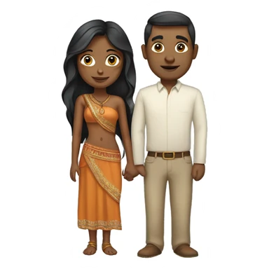 Pretty indian woman and white man sticker