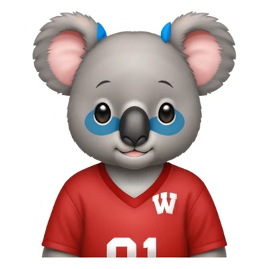 Cute koala with a university of Wisconsin shirt  sticker