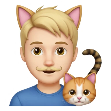 white boy with cat tail with little facial hair and cat ears sticker