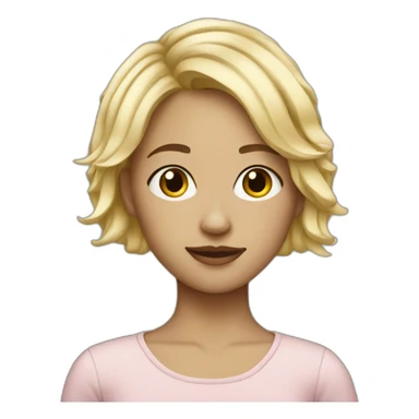 artist blond girl short hair sticker