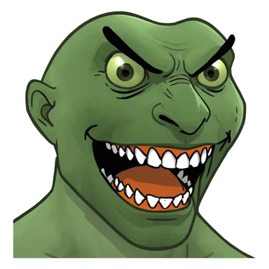 Sharp teeth scary man sticker