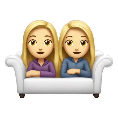 Two white Girls chill on the Couch  sticker