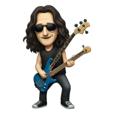 Geddy Lee Playing Bass sticker