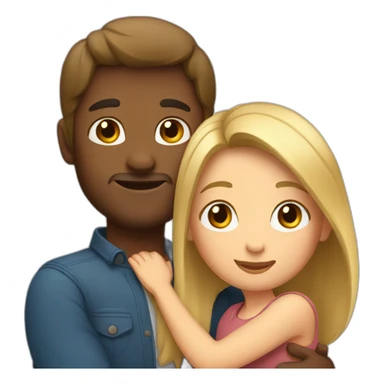 Woman with long hair and man with short hair hug each other sticker