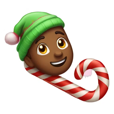 Sliding down candy cane sticker