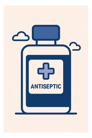 antiseptic bottle, clean and simple design sticker