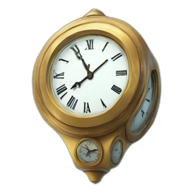 A clock in the sky under clouds sticker