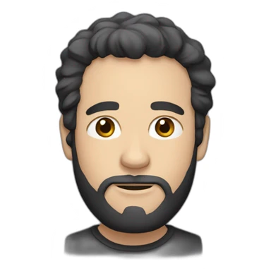 White man with unshaven beard and black hair sticker