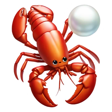 Lobster holding a shiny round pearl above head sticker