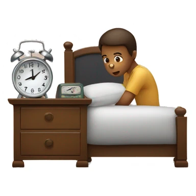 a bine with an alarm clock in both hands sticker