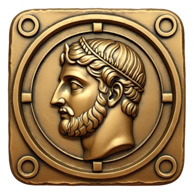 an old square roman coin sticker