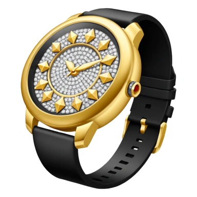 Crie um relógio de pulso prateado cravejado de diamantes  sticker