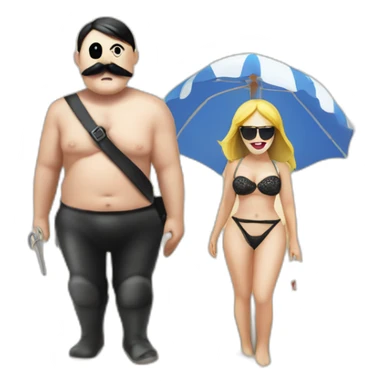 Adolf Hitler soiled underwear on holiday with the grim reaper sunny beach sticker