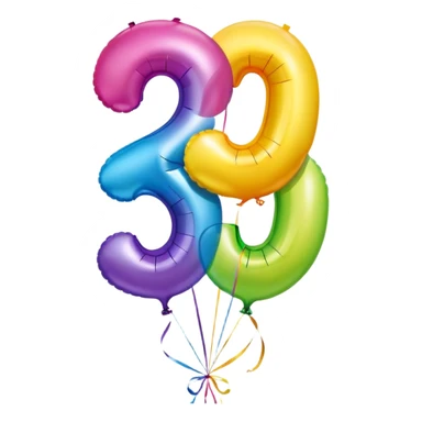 Balloons that say 34 sticker