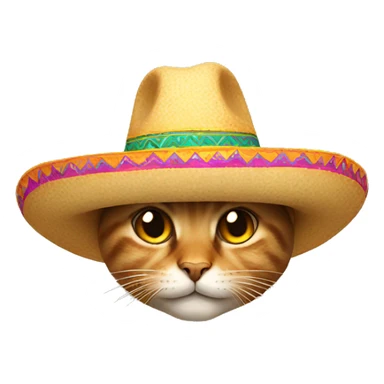 A cat wearing sombrero hat sticker