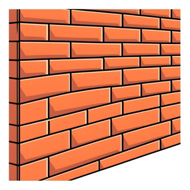 brick wall viewed from the side, perspective view sticker