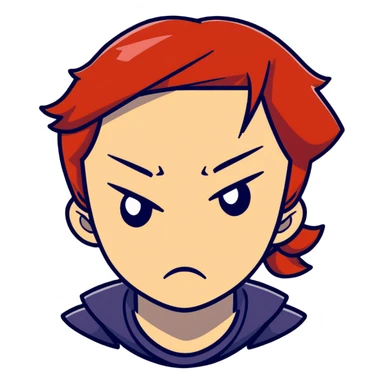 redhead girl angry face sticker