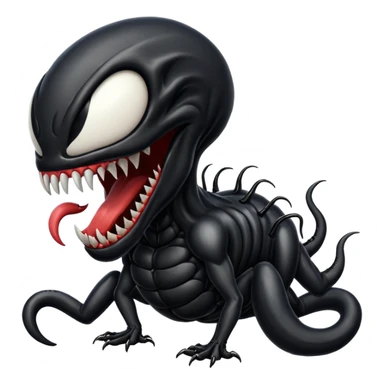 Venom crawling classic emoji look sticker
