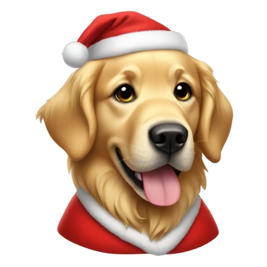 golden retriever in santa claus clothes sticker