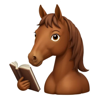 brown horse with book sticker