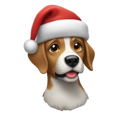 Dog in Christmas hat sticker