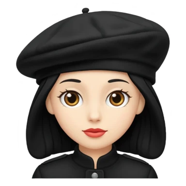 black winter beret sticker