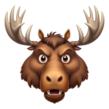angry moose face with horns sticker