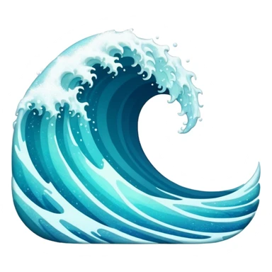 glitter wave ocean surf cian sticker
