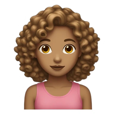 one girl with light skin curly brown hair sticker