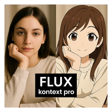 replace the logo with the text of "FLUX kontext pro", keep everything else same sticker