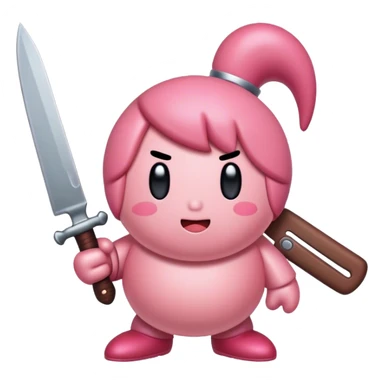kirby with a knife  sticker