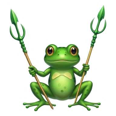 Frog with trident sticker