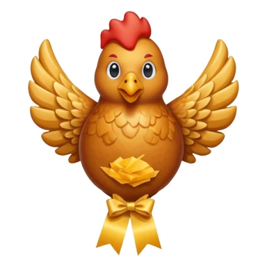 Chicken wing with award ribbon pinned to it sticker