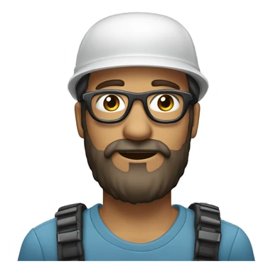 Trabalhador com capacete de segurança oculos e barba rala sticker