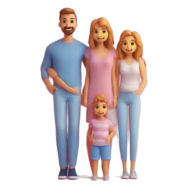 family with  kids of two boys one girl sticker