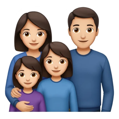 Hispanic family of five: mom, dad, older son, younger son, youngest daughter, all with medium skin and dark brown hair sticker