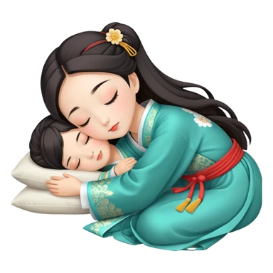 Beautiful girl sleeping in Hanfu sticker