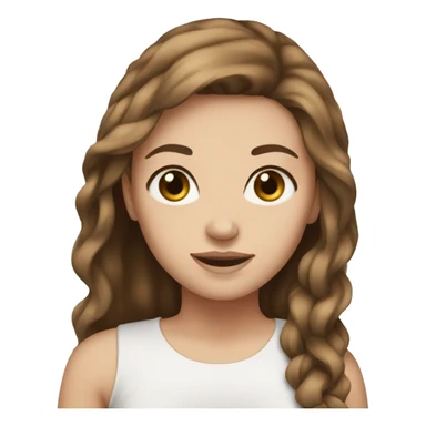 White girl brown hair idk sticker