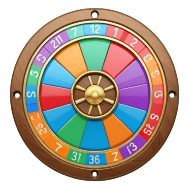 rainbow roulette wheel seven sectors sticker