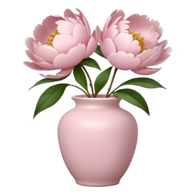 light pink peonies in light pink vase sticker