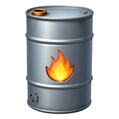 generate a realistic rust-free metal natural gas barrel sticker
