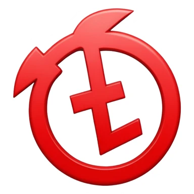 Negative symbol, minus sign, red sticker